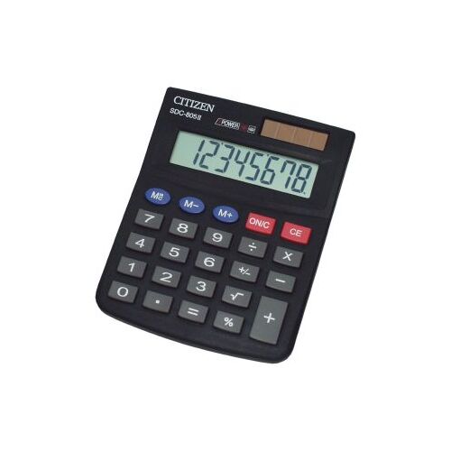 CITIZEN SDC805 8 DIGIT DUAL POWER DESKTOP CALCULATOR