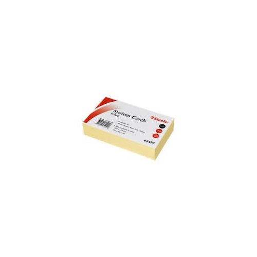 SYSTEM CARDS 3x5 RULED 76x127mm PACK 100 YELLOW