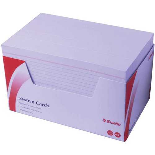 SYSTEM CARDS 8x5 RULED 203x127mm PACK 500 WHITE 