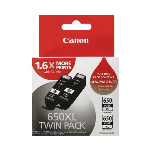 CANON PGI650XL INK CARTRIDGE HIGH YIELD TWIN PACK