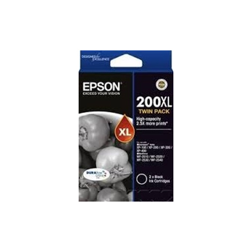 EPSON 200XL HIGH YIELD INK CARTRIDGE BLACK TWIN PACK