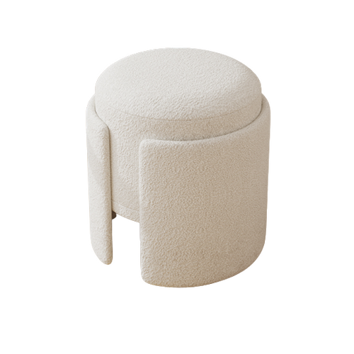 JA/CASA LAMBHAIR OTTOMAN WHITE