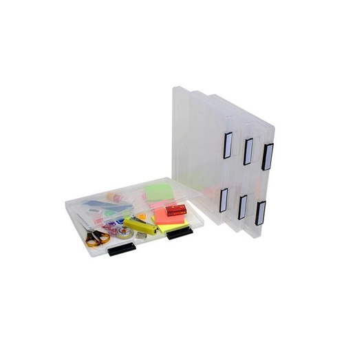 MARBIG PLASTIC A4 FILE CASE CLEAR WITH CLIP LABELS