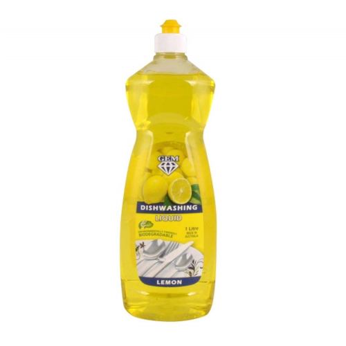 OZ GEM DISHWASHING LIQUID LEMON 1 LITRE