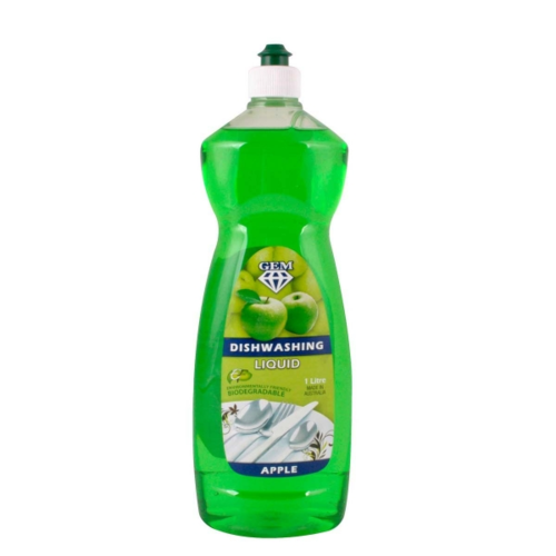 OZ GEM DISHWASHING LIQUID APPLE 1 LITRE