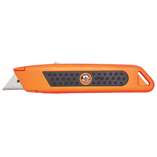 STERLING SAFETY RUBBER GRIP METAL SELF RETRACTING CUTTER KNIFE