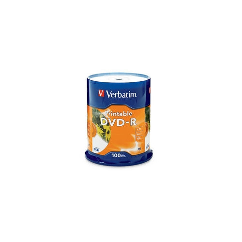 VERBATIM 95153 DVD-R 4.7GB 16X WHITE PRINTABLE PACK 100