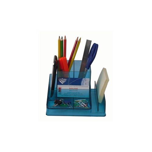 ITALPLAST I 35TBL DESK ORGANISER TINTED BLUE