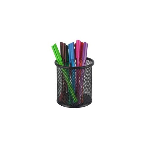 ITALPLAST I 343 WIRE MESH PEN PENCIL CUP BLACK