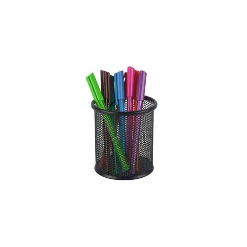 ITALPLAST I 343 WIRE MESH PEN PENCIL CUP BLACK