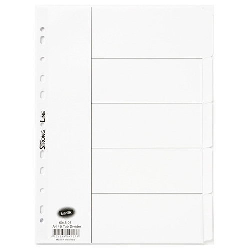 BANTEX A4 5 TAB MANILLA WHITE DIVIDER Pack 10