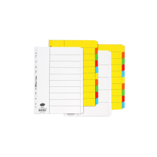 BANTEX A4 10 TAB MANILLA BRIGHT COLOURED DIVIDER