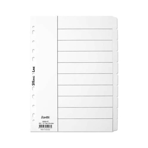 BANTEX A4 10 TAB MANILLA WHITE DIVIDER