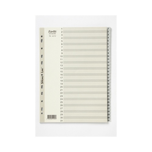 BANTEX A4 1-31 TAB  PP GREY DIVIDER