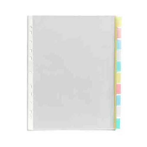 MARBIG 35081 DIVIDER PP A4 COLOUR POCKET 10 TAB