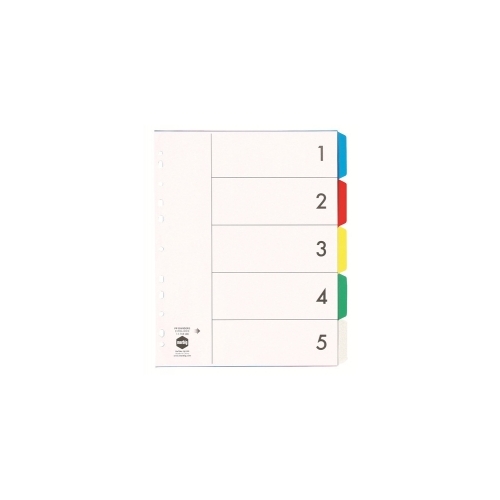 MARBIG 36100 PP DIVIDERS EXTRA WIDE A4 5 TAB MULTI COLOURED