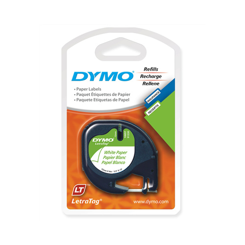 DYMO 92630 LETRATAG PAPER WHITE 12mm x 4m TWIN PACK