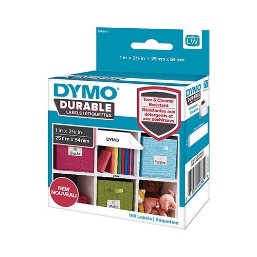 DYMO LW DURABLE LABELS 25 X 54MM WHITE POLYPROPYLENE ROLL 160
