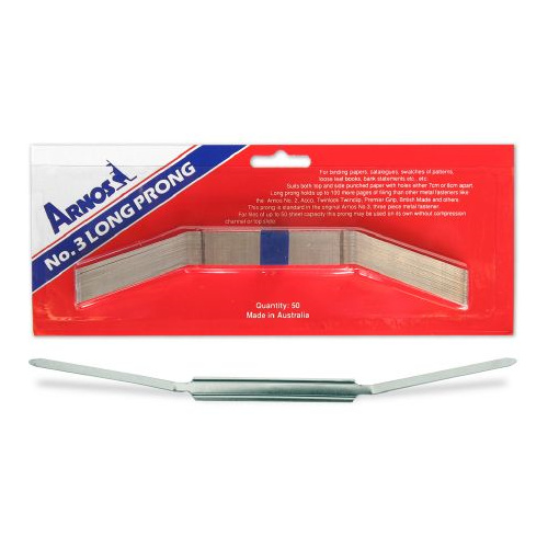 ARNOS FILE FASTENER PRONG ONLY PACK 50