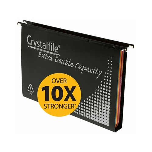 CRYSTALFILE PACK 10 FS PP DOUBLE CAPACITY SUSPENSION FILES 30mm BLACK 