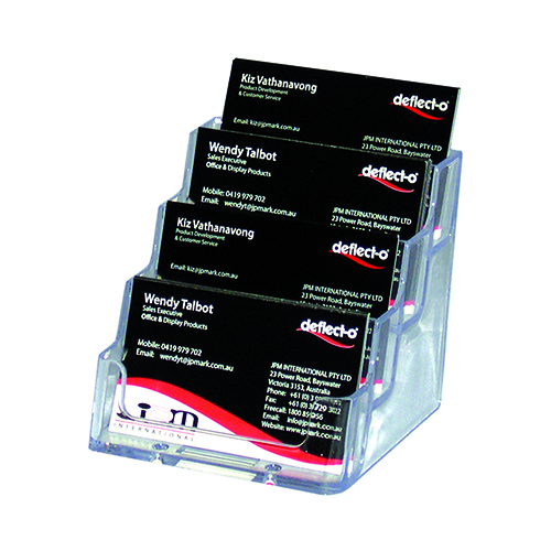 DEFLECT-O 70841 CLEAR BUSINESS CARD HOLDER 4 UP