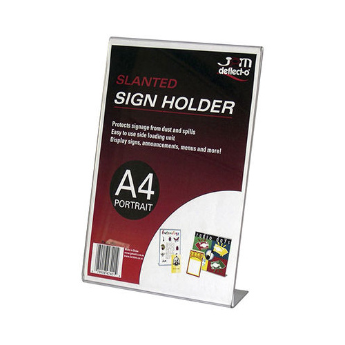 DEFLECT-O 47401 BROCHURE SIGN MENU HOLDER A4 PORTRAIT SLANTED