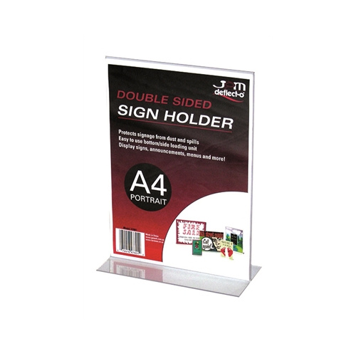 DEFLECT-O 47801 BROCHURE SIGN MENU HOLDER A4 PORTRAIT DOUBLE SIDED