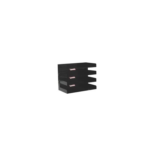 ITALPLAST METAL DESKTOP ORGANISER 4 TIER 393L X 300H X 220D MM BLACK