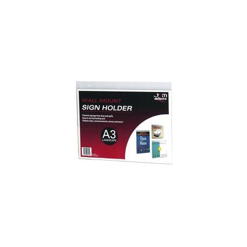 DEFLECT-O 47211 WALL SIGN HOLDER A3 LANDSCAPE