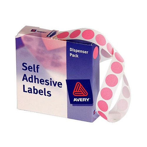 AVERY 937241 ROUND LABELS 14mm PINK BOX 1050