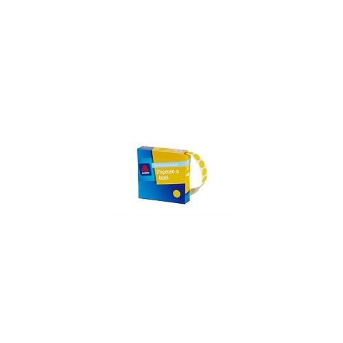 AVERY 937239 ROUND LABELS 14mm YELLOW BOX 1050
