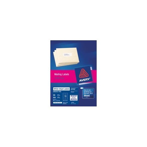AVERY 936045 J8162 INKJET ADDRESS LABELS 16 PER SHEET PACK 50