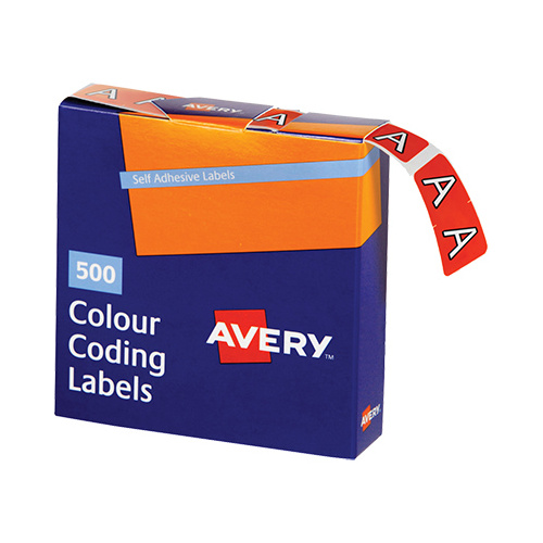 AVERY 43201 A SIDE TAB COLOUR CODING LABELS PINK PACK 500