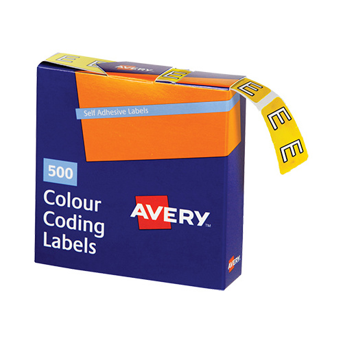 AVERY 43205 E SIDE TAB COLOUR CODING LABELS YELLOW PACK 500