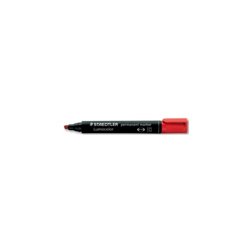 STAEDTLER 350 LUMOCOLOR PERMANENT MARKER CHISEL RED BOX 10