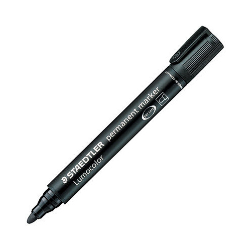 STAEDTLER 352 LUMOCOLOR PERMANENT MARKER BULLET 2.0MM BLACK BOX 10