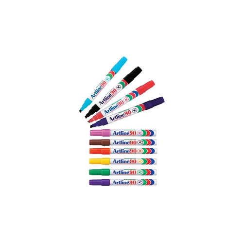 ARTLINE 90 PERMANENT MARKER CHISEL 2-5mm ASSORTED BOX 12