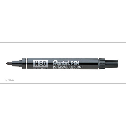 PENTEL N50 PERMANENT MARKER BULLET POINT BLACK BOX 12