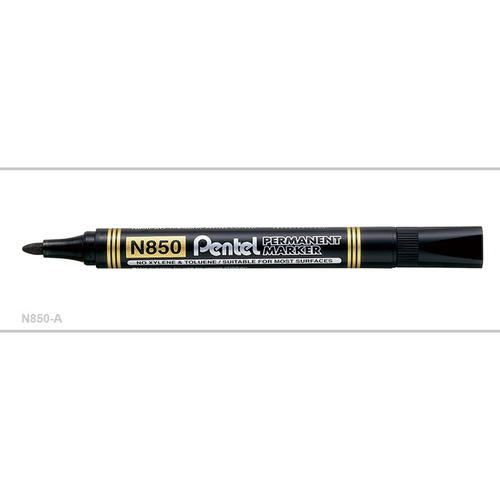 PENTEL N850 PERMANENT MARKER BULLET BLACK BOX 12