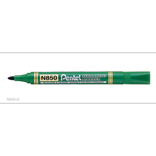 PENTEL N850 PERMANENT MARKER BULLET GREEN BOX 12