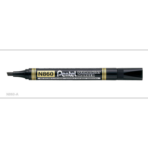 PENTEL N860 PERMANENT MARKER CHISEL BLACK BOX 12