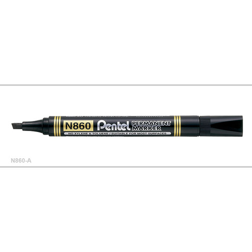 PENTEL N860 PERMANENT MARKER CHISEL BLACK BOX 12