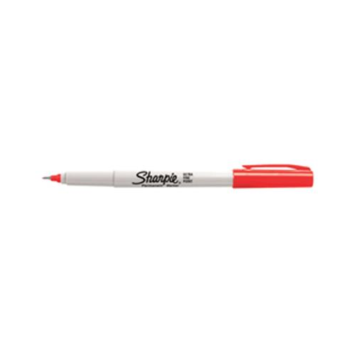 SHARPIE S37002 PERMANENT MARKER ULTRA FINE 0.3MM RED BOX 12
