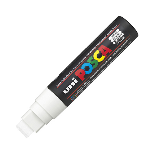 UNI POSCA PC17K MARKER CHISEL TIP 15mm WHITE