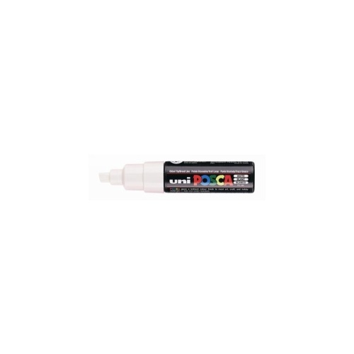 UNI POSCA PC8K CHISEL TIP WHITE PAINT MARKER BOX 6