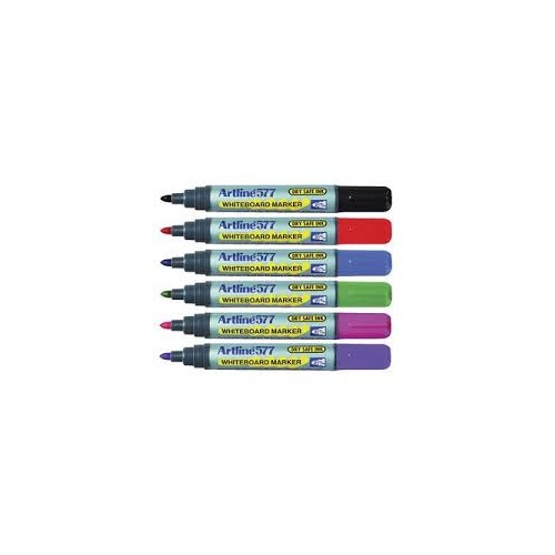 ARTLINE 577 DRY SAFE WHITEBOARD MARKER BULLET 2.0mm ASSORTED  BOX 12