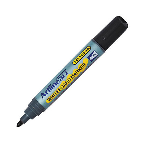 ARTLINE 577 DRY SAFE WHITEBOARD MARKER BULLET 2.0mm BLACK BOX 12