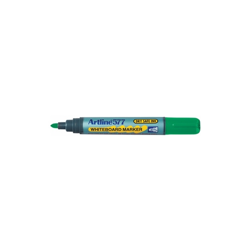 ARTLINE 577 DRY SAFE WHITEBOARD MARKER BULLET 2.0mm GREEN BOX 12