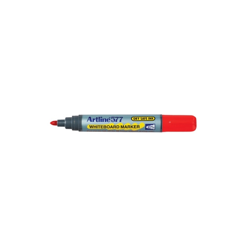 ARTLINE 577 DRY SAFE WHITEBOARD MARKER BULLET 2.0mm RED BOX 12