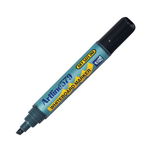 ARTLINE 579 DRY SAFE WHITEBOARD MARKER CHISEL 5.0mm BLACK EACH